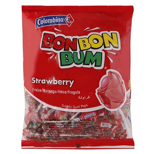Colombina Bon Bon Bum Strawberry, 24 Unts